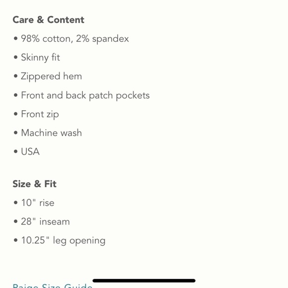 PAIGE NWT Anthropologie Hoxton High-Rise Skinny Jeans Size 25. - Picture 7 of 7